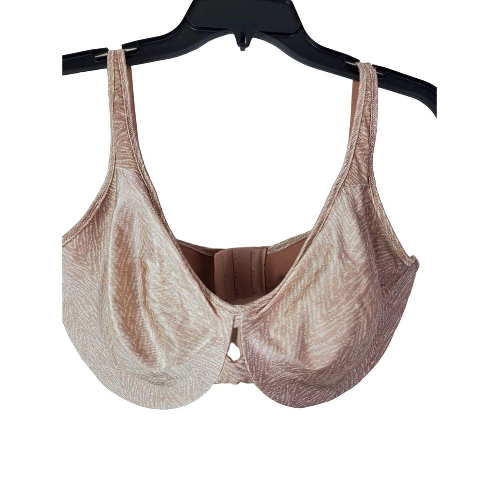 Hanes Women's Bra 40DD Beige Pink Unpadded Satin Underwire